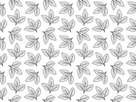 Elegant black and white leaf pattern. Perfect for textile design, wallpaper, packaging, or website backgrounds. Simple yet sophisticated, this repeating design evokes natures calm and beauty. vector