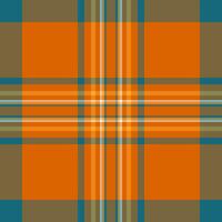 Cosy pattern tartan seamless, scrapbook background texture textile. Trim plaid fabric check in orange and amber colors. vector