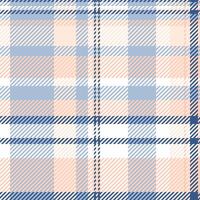 Soft pastel plaid pattern in peach and blue hues. Perfect for textile design, websites, or branding projects needing a gentle, feminine aesthetic. vector
