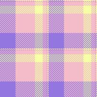 Pastel plaid pattern in soft pink, purple, and yellow hues. A cheerful, seamless design ideal for textile prints, website backgrounds, or crafting projects. vector