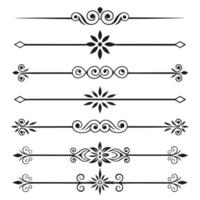 Elegant Scrollwork Line Dividers and Borders Set vector