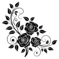 Gothic Black Rose Intricate and Elegant Floral Design vector