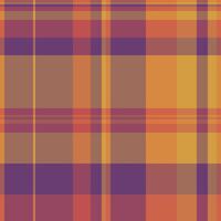 Warm autumnal plaid pattern. Vibrant orange, purple, and brown hues create a cozy, textured design perfect for fallthemed projects, website backgrounds, or textile prints. vector