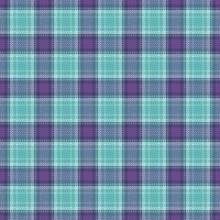 Tiny tartan pattern, group background seamless textile. Golf texture plaid check fabric in violet and pastel teal colors. vector