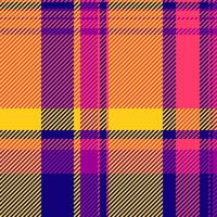 Pyjamas background texture tartan, windowpane check plaid fabric. Decorating textile seamless pattern in red and yellow colors. vector