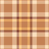 Kid texture background, curved fabric tartan check. Overlay textile pattern plaid seamless in orange and light colors. vector