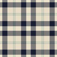 Elegant cream and navy plaid pattern. Perfect for textile design, apparel, or website backgrounds. This classic check evokes feelings of warmth and tradition, ideal for autumnal or rustic themes. vector