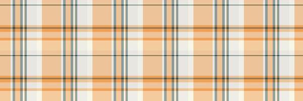 Majestic textile tartan, hobby seamless check fabric. Ragged texture plaid background pattern in orange and pastel colors. vector