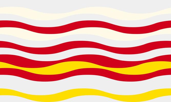 Abstract wavy stripes in red, yellow, and offwhite create a dynamic, vibrant pattern. Perfect for backgrounds, website design, or textile prints, this image evokes energy and fluidity.