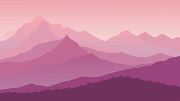 Soft Foggy Mountains Gentle Landscape Background with Scenic View vector