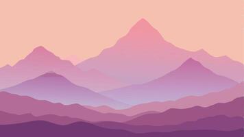 Soft Foggy Mountains Gentle Landscape Background with Misty Scenic View vector