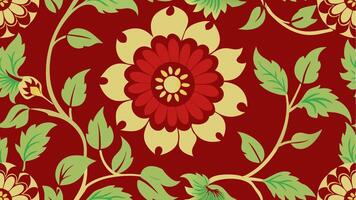 Dense Floral Pattern by Traditional Design with Elegant Shapes and Colors vector