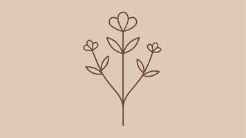 Minimalist Botanical Pattern with Simple Line Art Design for Modern Decor and Nature Inspired Aesthetic vector