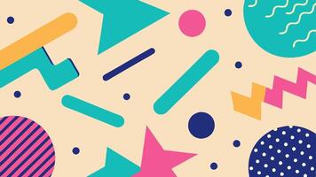 Modern Memphis Style Background with Playful Elements vector