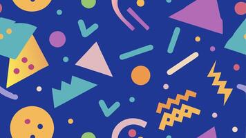 Modern Geometric Memphis Style Background with Elements vector