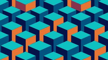Isometric Cubes Seamless Pattern with a Modern Geometric Design vector