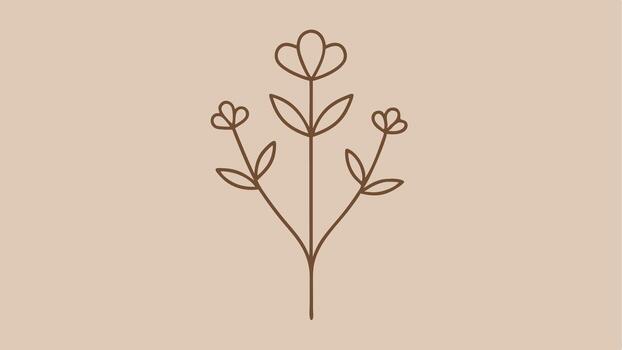 Elegant Minimalist Botanical Pattern Featuring Simple Line Art vector