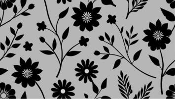 Monochrome Floral Pattern with Wildly Flowers in a Seamless Design vector