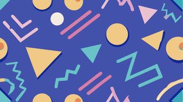 Modern Geometric Memphis Style Background with Playful Elements vector