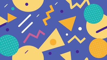 Abstract Memphis Style Pattern with Irregular Shapes and Bold Color vector