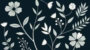 Monochrome Floral Pattern with Wildly Flowers in a Seamless Decorative Design vector