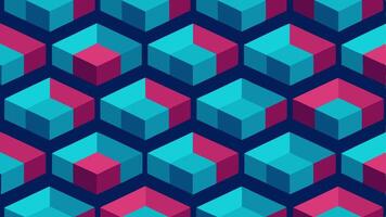 Isometric Cubes Seamless Pattern with Design vector