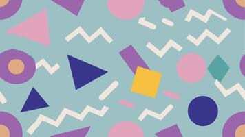 Abstract Memphis Style Pattern with Irregular Shapes and Bold Colors vector