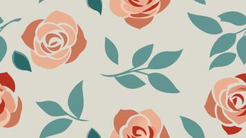 Seamless Pattern with Hand Drawn Roses in Elegant Design vector