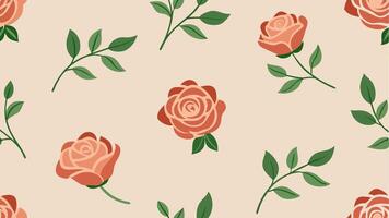 Seamless Pattern with Hand Drawn Roses in Design vector