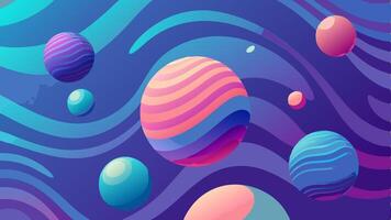 Surreal Pattern with Floating 3D Spheres and Abstract Shapes for Modern Design vector