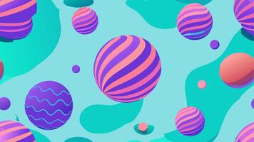 Surreal Pattern with Floating 3D Spheres and Abstract Shapes for Design vector