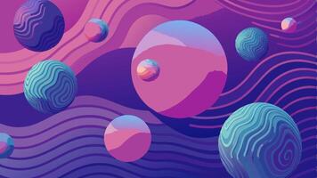 Surreal Pattern with Floating 3D Spheres and Abstract Modern Design vector