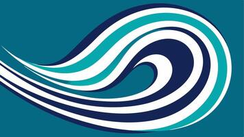 Wave Inspired Geometric Pattern with Curvy Lines vector