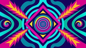 A Vibrant Psychedelic Pattern With Neon Colorful Abstract Design vector
