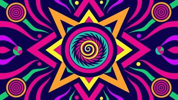 Vibrant Psychedelic Pattern With Neon Colorful Abstract Design vector