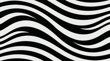 Seamless Black and White Pattern Elegant Wavy Lines vector