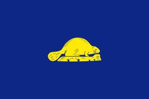 Flag of Oregon with Beaver Emblem vector