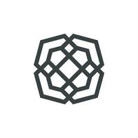 Black Abstract Flower Pattern Logo Template Illustration Design. EPS 10. vector
