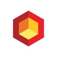 Red Hexagonal icon Logo Template Illustration Design. EPS 10. vector