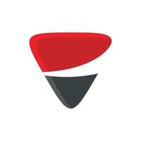 Red and Grey Swoosh Triangle Abstract Logo Template Illustration Design. EPS 10. vector