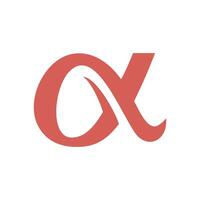 Red Alpha Icon Logo Template Illustration Design. EPS 10. vector