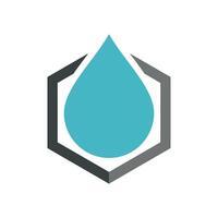 Drop Water in Hexagon Line Logo Template Illustration Design. EPS 10. vector