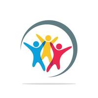 Colorful Human Shape and Swoosh Logo Template Illustration Design. EPS 10. vector
