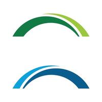 Set Green and Blue Bridge Swoosh Logo Template Illustration Design. EPS 10. vector