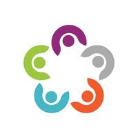Human Figure Five Star Abstract Logo Template Illustration Design. EPS 10. vector