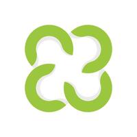 Green Four Leaf Abstract Logo Template Illustration Design. EPS 10. vector