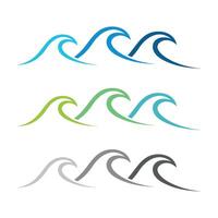 Set Abstract Waves Line Logo Template Illustration Design. EPS 10. vector