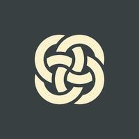 Plaited Yellow Flower Abstract Logo Template Illustration Design. EPS 10. vector