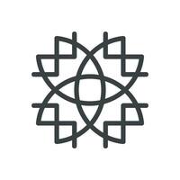 Ornamental Simple Flower Line Art Logo Template Illustration Design. EPS 10. vector
