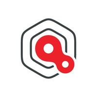 Q Letter Loop Hexagon Shape Logo Template Illustration Design. EPS 10. vector